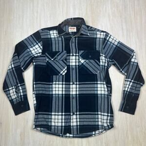 Wrangler Authentics Long Sleeve Plaid Fleece Shirt Cozy Lumberjack Shacket Small